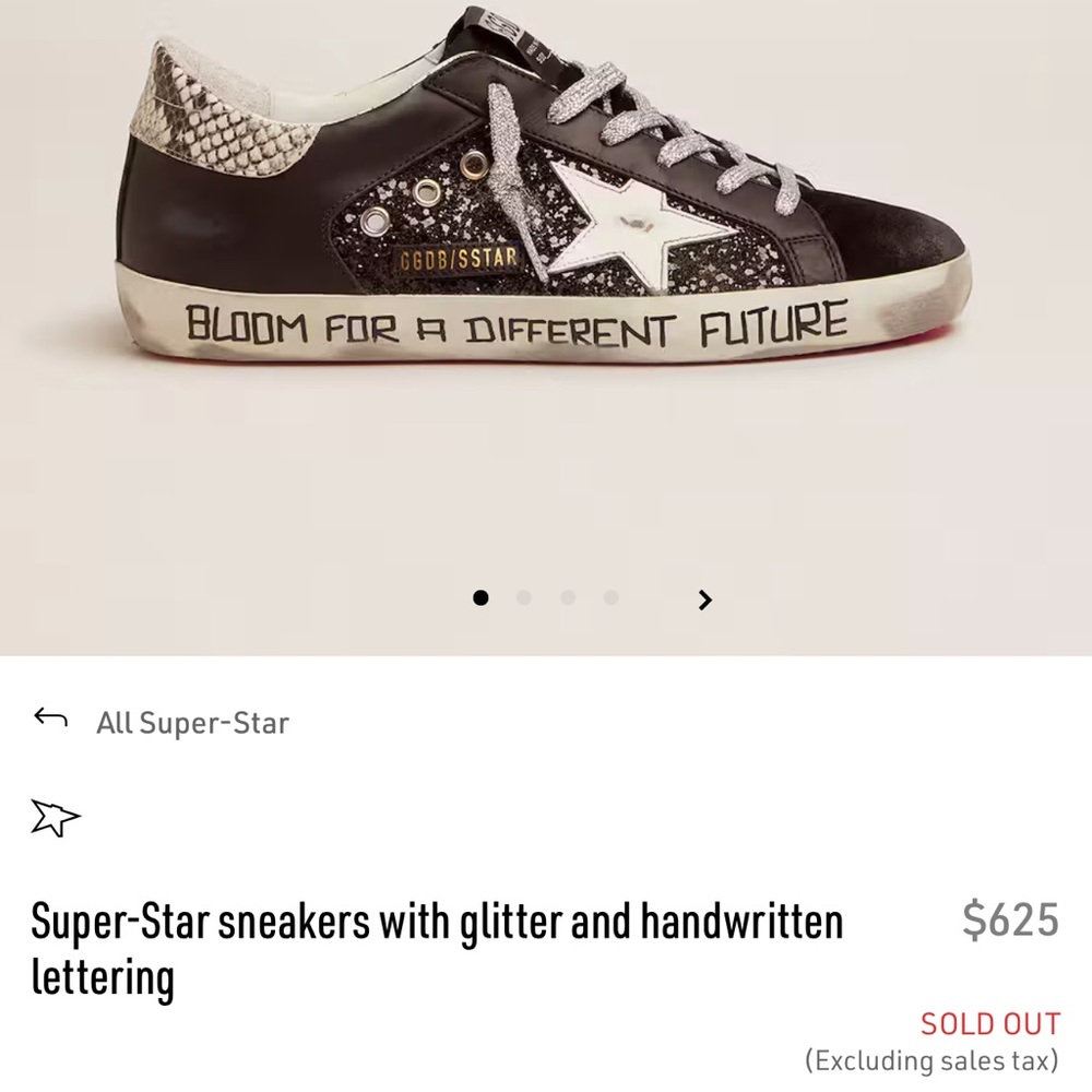 Golden Goose Super-Star sneakers with glitter and handwritten lettering